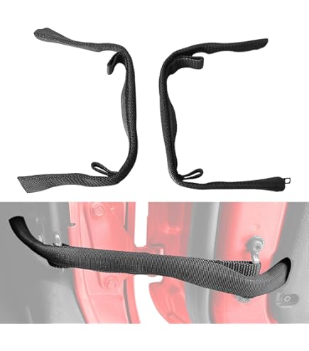 Poignées Jeep Wrangler Tiardey 2 Pièces - 3 Sangles Noir Pour Modèles 1987-2020