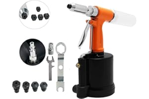 Seababyhouse Hydrauliques Pistolet Riveteuse Pneumatique Rivet Riveteuse Rivet Écrou de Réglage Kit Pince à riveter, 1/4-inch 3/16-inch 5/32-inch 1/8-inch 3/32-inch Nosepieces