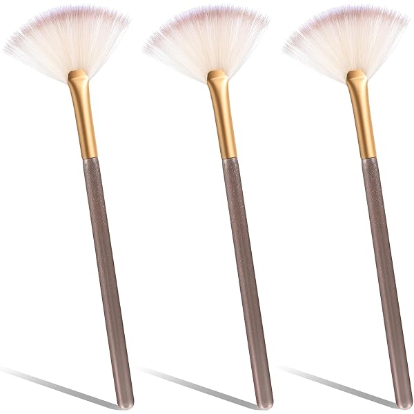 4 Stück Fächermaskenpinsel – Weiche Nylonborsten, Für Make-up & Gesichtsmasken, Mit Griff, 15 Cm