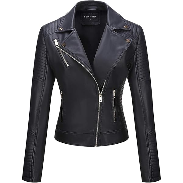 Giacca Di Pelle Donna Queen Helena - Giacchetta Biker Corta E Leggera