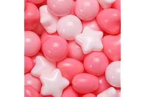 GOGOSO Ball Pit Balls 100 200 500 Pcs,Plastics Balls for Baby Toddlers Kids, Stars Hearts Shape for Pool,Play Tent,Party