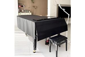 Mavcobo Abdeckung Für Flügel Klavier Erstklassig Klavier Dust Cover Grand Weiches Leder Triangle Piano Cover Optionaler Hockerbezug(A,200cm/79in)