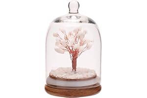 WIDDOP AND CO Widdop & Co. Gemstone Tree of Life Bell Jar - White Jade Gemstone Crystal Tree - Serenity by Sophia - Wellness Crystal Healing Gift Idea