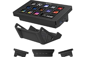 ULANZI D200H Stream Controller & USB C Docking Station with Stand Base | 14 Keys Macro Keyboard with 7-in-1 Hub Deck Dock, SD/TF Card Reader, Customerable LCD Key for Live/Gaming/Editing/Office