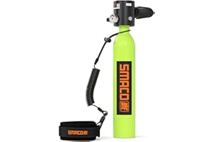 SMACO Mini Bombola Sub 0.5L Bombola Sub Piccolo con 5-10 Minuti Bombola per Immersione Subacquea Mini Scuba Tank Portatile Bombole Aria Sub Ricaricabile S300 Plus