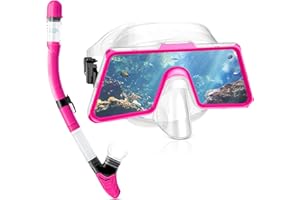 Infreecs Set da snorkeling, occhiali da snorkeling per adulti, con boccaglio a secco, anti-appannamento, panoramica, maschera da snorkeling, in vetro temperato, per immersioni, snorkeling, nuoto