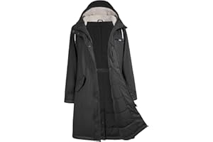 rhythm of the rain Regenmantel Damen Wasserdicht Regenjacke Winterjacke Damen Lang Wintermantel Warm Gefütterte Friesennerz Übergangsjacke Herbst Softshelljacke mit Kapuze Windbreaker Parka Winter