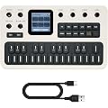 M-VAVE Synthétiseur FM portable avec 6 opérateurs, 32 algorithmes, 128 sons préréglés, clavier en silicone à 27 touches, MIDI à 3 canaux, haut-parleur intégré, pour la création de musique (gris)