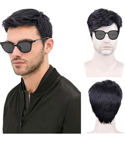 Perruque Courte Homme Brune - Fibre Kanekalon - Style Décontracté - Carnaval, Cosplay, Quotidien