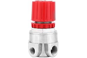 DEKAIM Valvola di regolazione della pressione, valvola in acciaio ad alta precisione 3 fori/4 fori Accessori per il controllo della regolazione della pressione del compressore d'aria(4 Holes)