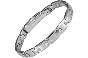 YINOX Super magnetyczna bransoletka męska, magnetyczna bransoletka ze stali wolframowej, męska bransoletka ze stali wolframowej, zawiera 15 magnesów neodymowych i pudełko prezentowe (21,5 cm)