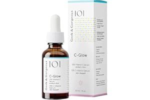 Geek & Gorgeous 101 C-Glow - 15% Witamina C Serum, super lekka+kwas ferulowy i witamina E, zapewnia ochronę środowiska, wzmacnia kolagen i wyrównuje koloryt skóry - każdy rodzaj skóry, 30ml