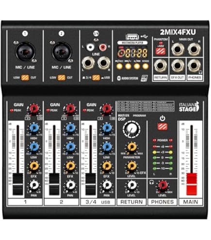 Mixer Audio Italian Stage IS 2MIX6FXU | 6 Canali Stereo Con Bluetooth Ed Effetti Multi FX - Foto 10