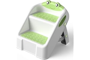 MOMTEND Escabeau Enfant Marche Pied Pliable pour Enfant, Tabouret 2 Marches pour Bébé, Rehausseur Stable, Multifonction et Antidérapant Parfait pour Cusine, Apprentissage, Salle de Bain, de la Propreté