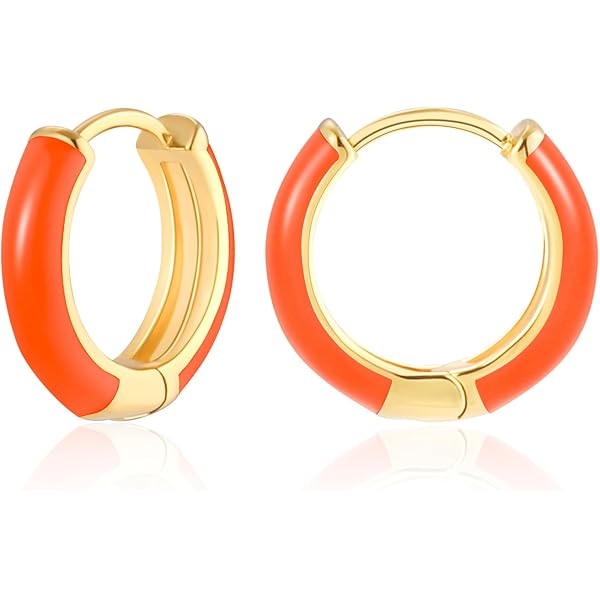 RoseJeopal Set di 5 orecchini in oro 18 carati, per donna, piccoli turchesi, rotondi, orecchini a cerchio dorati con zirconi cubici AAA+, ipoallergenici in oro, per più fori, Argento sterling