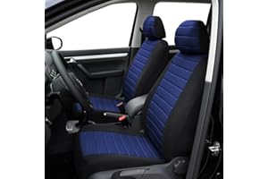 ‎TOYOUN TOYOUN Universelle Sitzbezüge Auto Vordersitze Autositzbezüge Schonbezüge Vorne Vordersitzbezüge Seitenairbag geeignet, 2er Jacquard-Fabirk Autoschonbezüge, Blau