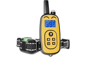 DMTIVMG Collier de Dressage pour Chien Collier Électrique Chien Rechargeable avec Télécommande 4 Modes Bip Vibration Choc Statique Lumière Étanche IP67 99 Niveaux 800m pour Petit Moyen Grand Chien