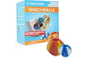 Enolenia NEU 12 Stück Tierhaarentferner Wäschebälle für Waschmaschine & Trockner gegen Tierhaare & Fusseln, Wiederverwendbare Anti Fusselkugeln + Fusselbälle für Textilien und Kleidung – Haarfänger