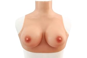 TAUZVEOK 7 Génération Seins Faux Sein Silicone, Sein Artificiel Travestis Transsexuel, Vêtements Transsexuelle l'augmentation Mammaire Mastectomie Costume,Gel 03,H