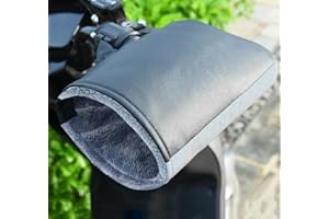 OBEST Rękawice kierownicy, rękawice na kierownicę do motocykla i skutera, zimowe zagęszczone pluszowe pokrowce na kierownicę, wodoodporne, wiatroszczelne ciepłe rękawiczki, z odblaskowymi paskami,