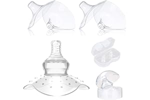 WORSY Protège Mamelons Bouts de Seins en Silicone - Protège Mamelon avec Boite de rangement - Chapeau d’allaitement Coquille d’Allaitement Coquillage allaitement (5 pack)