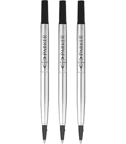 Parker Quink Rollerball Pen Refills – Black Ink Medium – 5 Pack – 9000012127