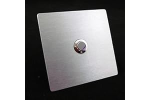 Eurosell Placa de timbre de acero inoxidable V2A, rectangular, redondeada, plateada, pulsador, timbre, pulsador