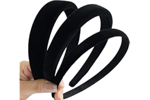 FRDELMA 3 Pezzi Cerchietti da Donna in Velluto nero, 3 Taglie Ampia Fascia di Velluto per Signore Fascia di Velluto Nero Ampio, per Ragazze Donne Natale Halloween Carnevale (1,5 cm 2 cm 3 cm)