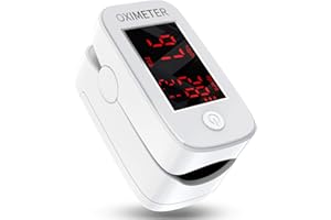 MOMMED Oxymètre de Pouls, à Doigt Avec Affichage à LED Monitor Moniteur de Fréquence Cardiaque Pour la Maison et le Sport Monitor, Oxymetre de Doigt (Blanc)