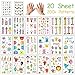Produktbild Kinder Temporäre Tattoos, 200+ Stücke Tier Klebe Tattoo Löwe, Tiger, Affe, Hund, Schwein, Kaninchen Körperkunst Aufkleber für Junge Mädchen Hand Deko, Kindergeburtstag Geschenktüten Party zubehör
