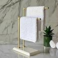 MASON HOME Melrose Hand Towel Stand - White & Gold - 1pc |Heavy Marble Base | Easy to Use | Bathroom - Kitchen - Bedroom - Washbasin | Towel - Kitchen Roll - Paper Towel | Décor | Organizer | Stand