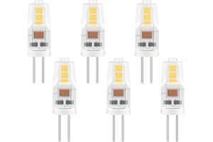 Caldarax 6 Pack Ampoule G4 LED 2W, AC/DC 12V, Équivalent 20W Lampes Halogène, Blanc Neutre 4000K, 200LM, G4 Ampoule à Économie D'énergie, pour Lustre de Hotte Aspirante, Non Dimmable