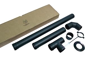 TYGERIX® komplett kit Rör, kopplingar och tillbehör för pelletskamin 80 mm