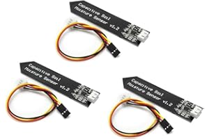 DollaTek 3Pcs Sensor de Humedad Capacitiva del Suelo Resistente a la Corrosión para Arduino Detección de Humedad Riego de Jardín DIY