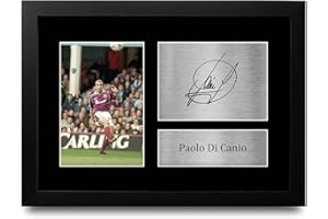 HWC Trading Paolo Di Canio A4 Incorniciato Firmato Regalo Visualizzazione Delle Foto Print Immagine Autografo Stampato Per West Ham United Tifosi Di Calcio