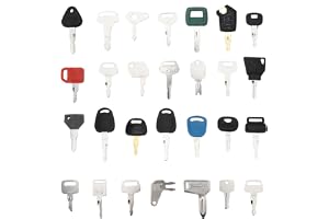28 stycken tändningsnyckelset, ersättning tändningsnyckel byggmaskiner nyckel set traktor tillbehör universal byggmaskiner nyckel motor excavator konstruktion maskinnyckel