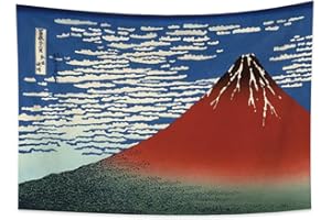 YONGFOTO 100x70cm Ukiyo-e Tapestry Mount Fuji 36 Views Room Wall Hanging Fuji Mountains in Clear Weather Landscape Wall Art Japanese Traditional Painting Toyo Style Tapestries