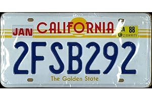 TRICICLO EDITORES Replica di matricola/piastra americana California 2FSB292 The Golden State MATCAL