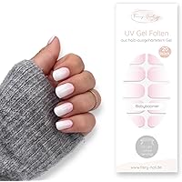 Fairy Nail UV Nagelfolien Babyboomer selbstklebende Gelfolien halb ausgehärtet 20 Stück Nailwraps Nagellackstreifen zum aufkl