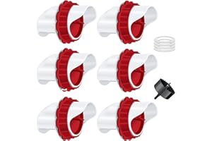 ZenxyHoC Mangiatoie per Galline, Mangiatoia Automatica per Pollame Antispreco, 6 Porte Kit di Alimentazione Gravita, per Secchi Barili Bidoni Abbeveratoi