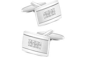 Mr.Van Boutons De Manchette Cristal Argent pour Hommes Chemise Business Mariage Ou comme Cadeau d'anniversaire