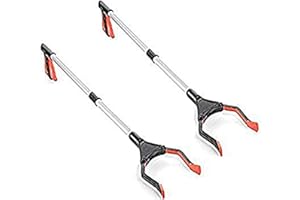 Hebudy Herramienta de recogida de arena con extensión de brazo plegable de 32 pulgadas para personas mayores