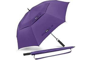 NINEMAX Golf Umbrella Windproof Strong 62 Inch - Oversize Golfing Umbrellas Automatic Open - Extra Large Umbrellas Double Canopy for Rain Heavy Duty(Purple)