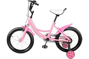 Cutycaty 16 Inch Children's Bicycle with Auxiliary Wheel for Boys and Girls from 5-8 Years