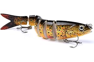 BUKYCAT Pack Leurre, Poisson Nageur, Eurre de Pêche Réaliste Multi-Articulé, Leurres de Natation Bioniques, pour la Peche du Brochet, Sandre, Silure, Black Bass, Perche en Spinning ou en Casting