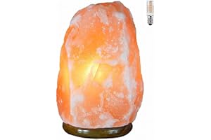 H HANSEL HOME Lampada di sale dell'Himalaya 100% naturale 2-4 kg, Base Madeira,+ 1 x lampadina LED di ricambio per spina europea
