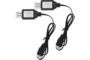 BOEEA Lot de 2 câbles de charge USB avec connecteur XH-3P pour batterie LiPo 2S 7,4 V SCX24 RC Car RC Quadcopter FPV Drone