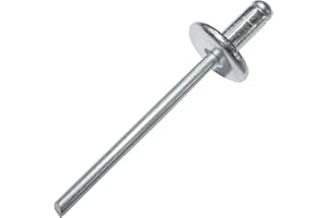 AERZETIX - Juego de 100 remaches ciegos Ø4x8mm con cabeza ancha 12mm - DIN 7337 C - remache pop con ruptura de vástago - en aluminio/acero - C48151