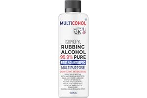 HYDRA NATURALS Multicohol 99.9% First aid Antiseptic Rubbing Isopropyl Alcohol Disinfectant Kills 99% Bacteria, Germs, Fungus, Sanitiser Multipurpose (50ml Cap)