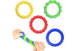 LUMOOM Fidegt Toys - 4 braccialetti sensoriali estensibili, anti-stress, giocattolo antistress, per bambini, ragazzi, ragazze, antistress, autismo e ADHD